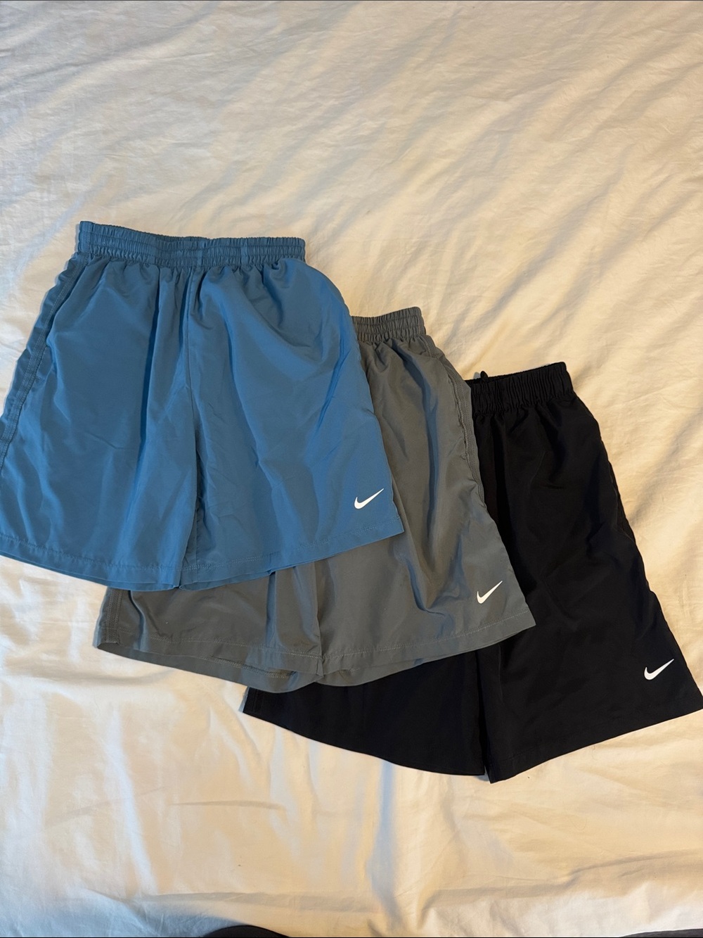 Nike Boys Athletic Shorts - Blue, Gray, Black L